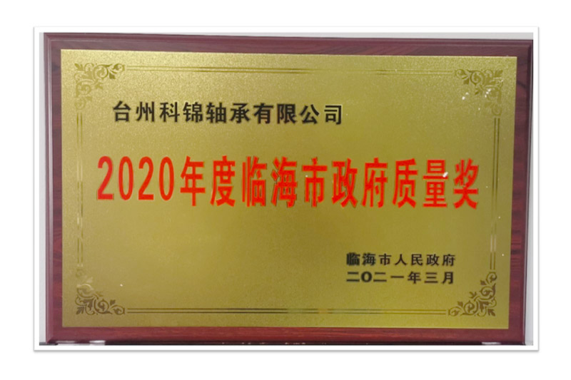 2020 Linhai Municipal Government Quality Award